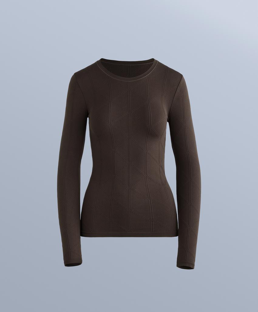 Футболка утепляющая безшовная жаккардовая для базового слоя