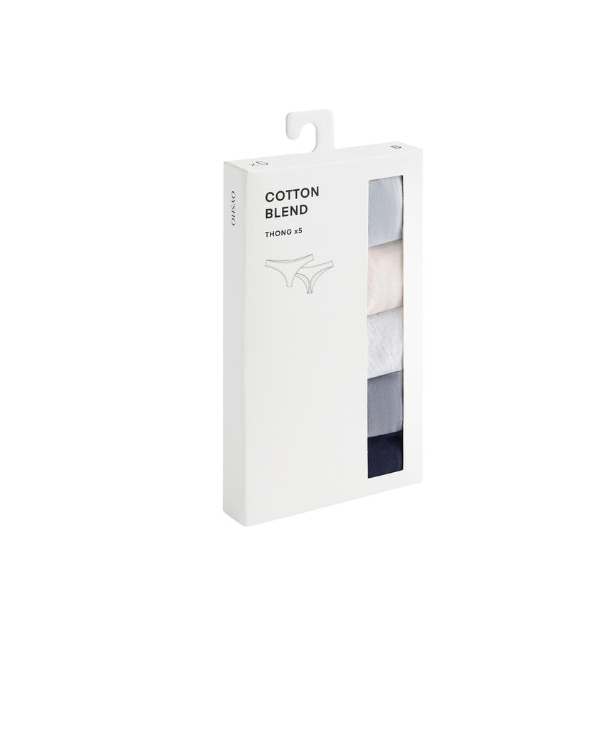 5 трусиков-стрингов из хлопкового микса в упаковке