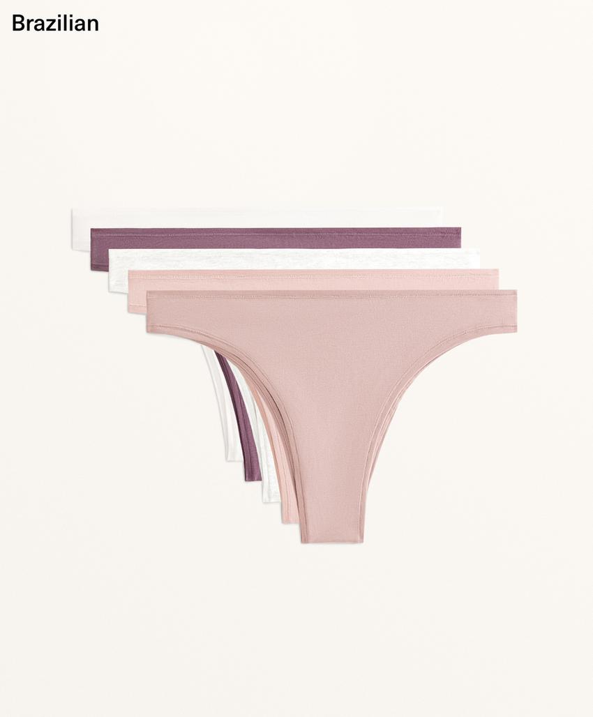 5 бразильских трусиков из хлопкового микса