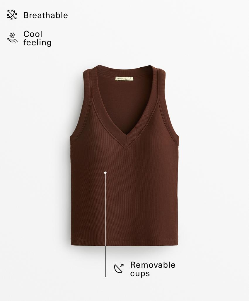 Топ из ребристого модального микса