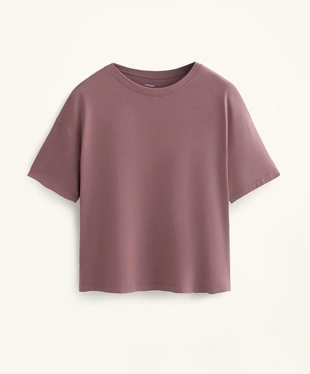 BOXY SHORT-SLEEVE COTTON BLEND T-SHIRT- Заказать в России