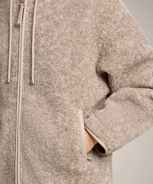 FAUX-SHEARLING HOODED JACKET- Заказать в России