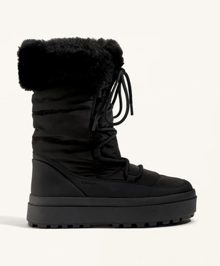LACE-UP APRèS-SKI BOOT WITH FUR COLLAR- Заказать в России