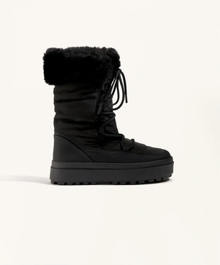 LACE-UP APRèS-SKI BOOT WITH FUR COLLAR- Заказать в России