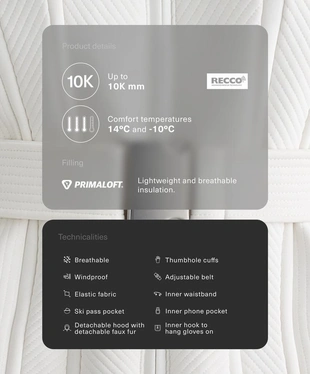 Утепленная куртка для горнолыжников супер-плотная PRIMALOFT® SKI- Заказать в России