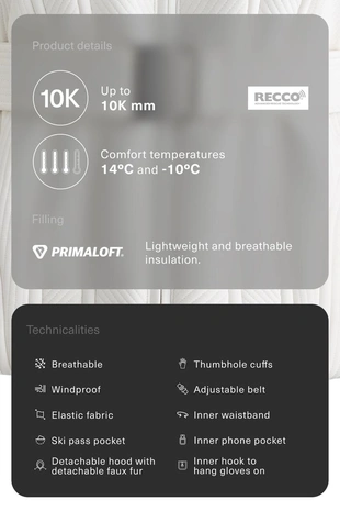 Утепленная куртка для горнолыжников супер-плотная PRIMALOFT® SKI- Заказать в России