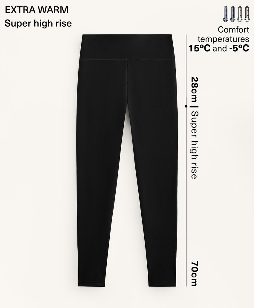 Лосины до лодыжек супервысокой посадки с безшовной отделкой и дополнительной теплотой 70 см