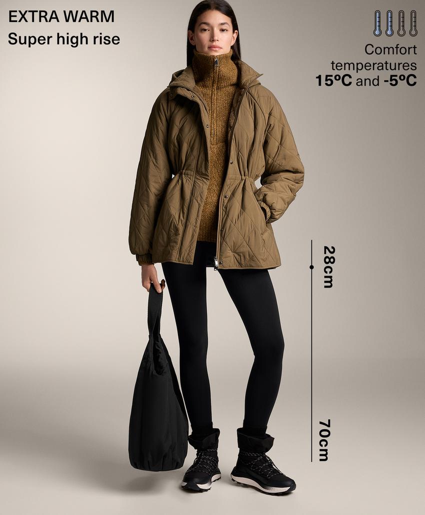 Лосины до лодыжек супервысокой посадки с безшовной отделкой и дополнительной теплотой 70 см