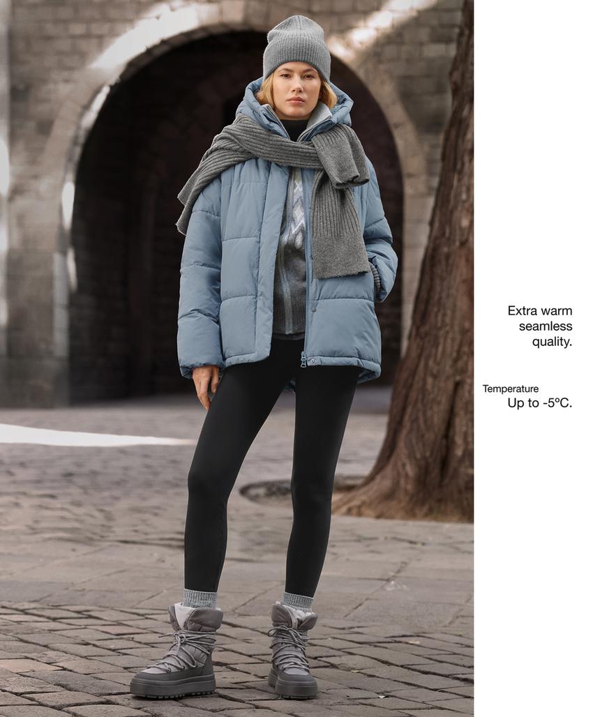 Лосины до лодыжек супервысокой посадки с безшовной отделкой и дополнительной теплотой 70 см