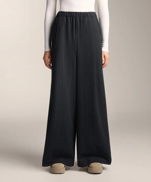 PINSTRIPE STRUCTURED WIDE-LEG TROUSERS- Заказать в России