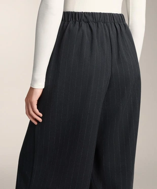 PINSTRIPE STRUCTURED WIDE-LEG TROUSERS- Заказать в России