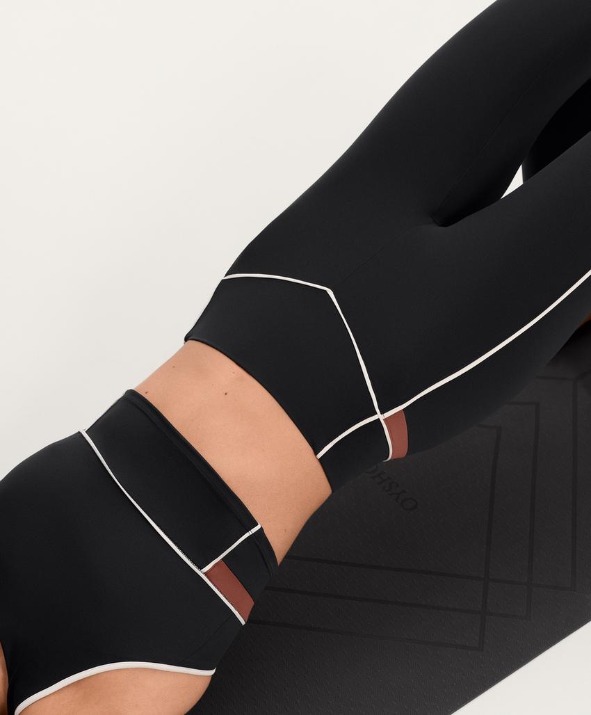 Комфортные леггинсы с высокой талией и вставкой до щиколотки 65 см