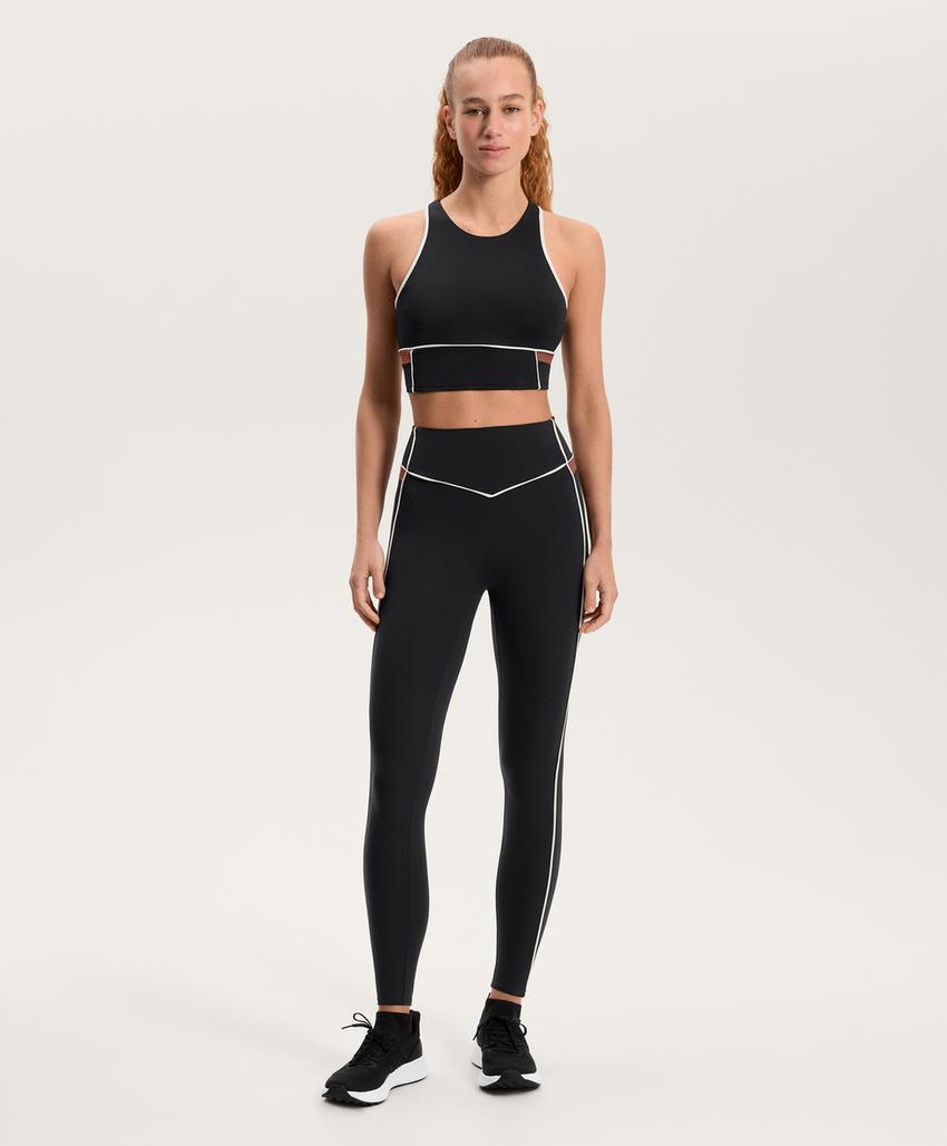 Комфортные леггинсы с высокой талией и вставкой до щиколотки 65 см