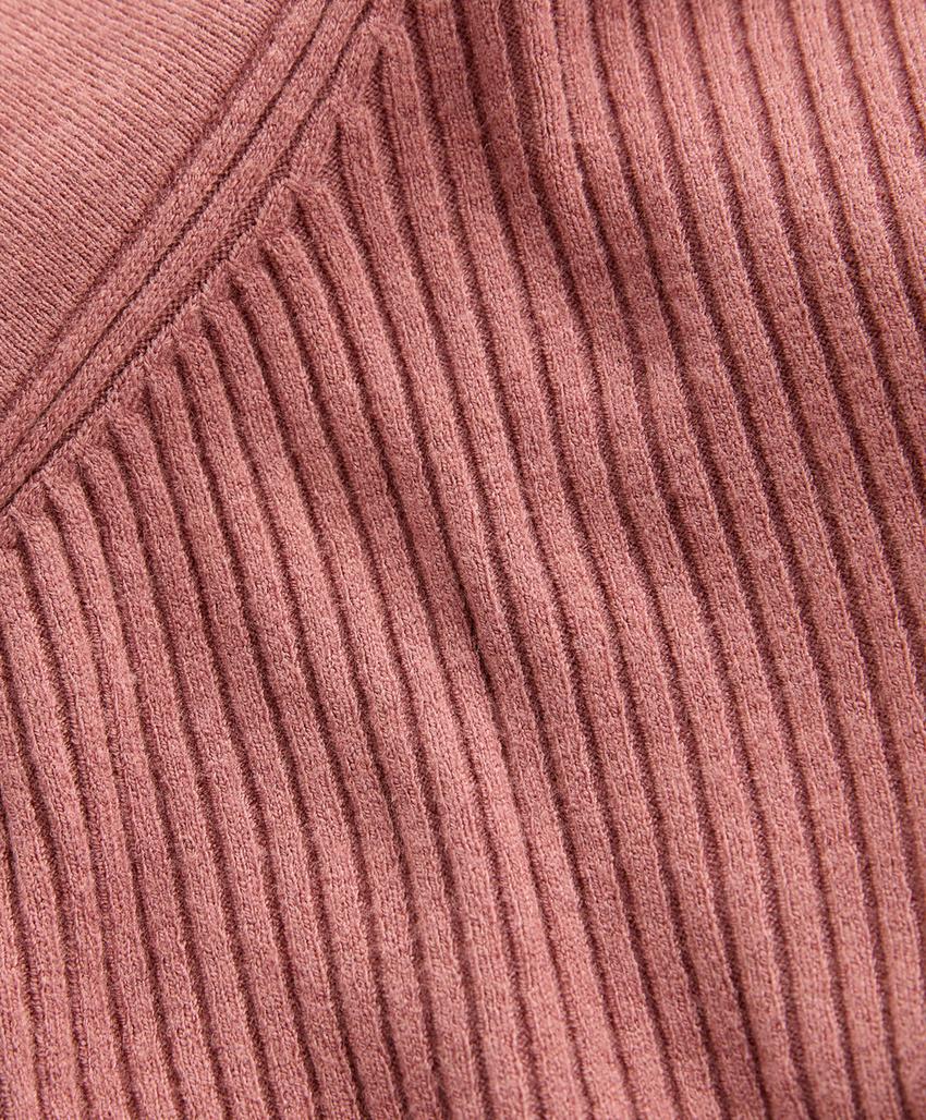 Джемпер из перекрещивающегося ребристого вязаного полотна