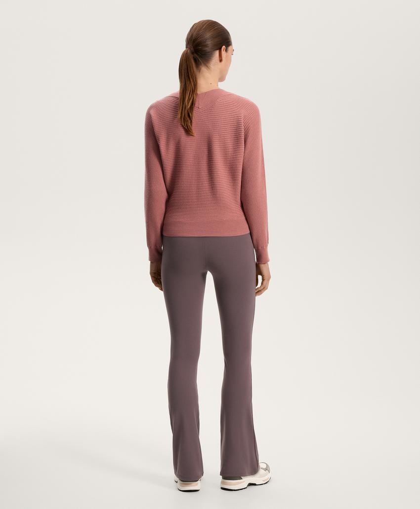 Джемпер из перекрещивающегося ребристого вязаного полотна