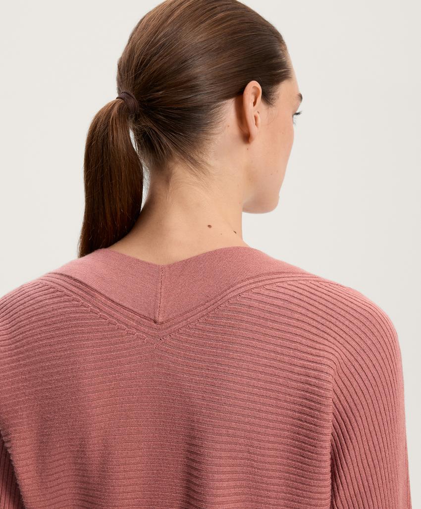 Джемпер из перекрещивающегося ребристого вязаного полотна