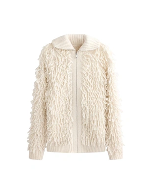 FRINGED KNIT JACKET- Заказать в России