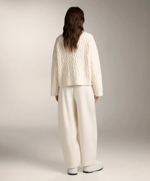 CABLE KNIT BOMBER JACKET WITH BUTTONS- Заказать в России