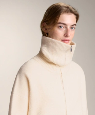 KNIT JACKET WITH HIGH COLLAR- Заказать в России