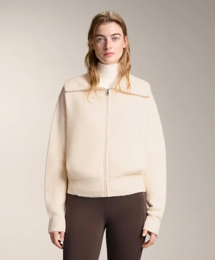 KNIT JACKET WITH HIGH COLLAR- Заказать в России