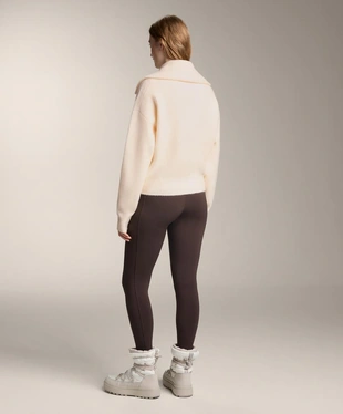 Вязаное пальто с высоким воротником- Заказать в России