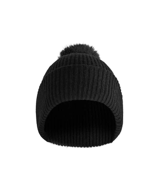 WOOL BLEND KNIT HAT WITH POMPOM- Заказать в России