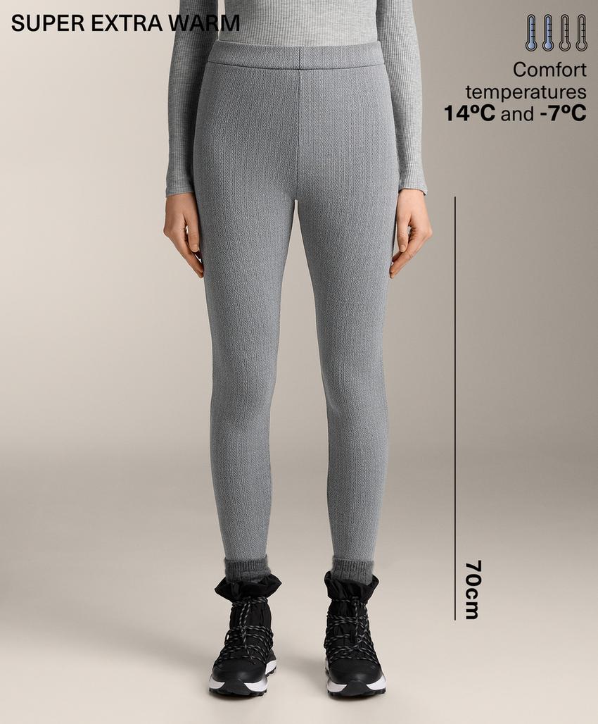 Супер-теплые на возвратной резинке леггинсы 70 см с высокой посадкой до щиколотки