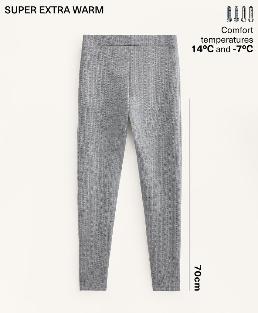 Супер-теплые на возвратной резинке леггинсы 70 см с высокой посадкой до щиколотки