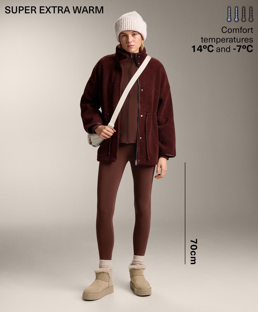 Супер-теплые безшовные леггинсы 70 см с высокой посадкой до щиколотки