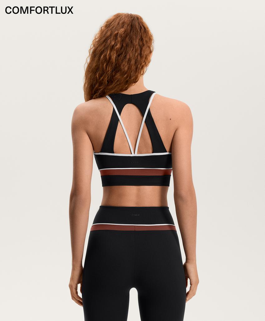 Топ в блок-колор с сетчатыми вставками comfortlux