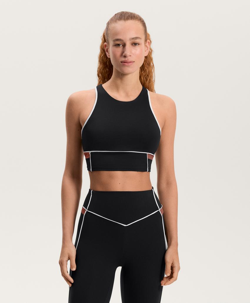 Топ в блок-колор с сетчатыми вставками comfortlux