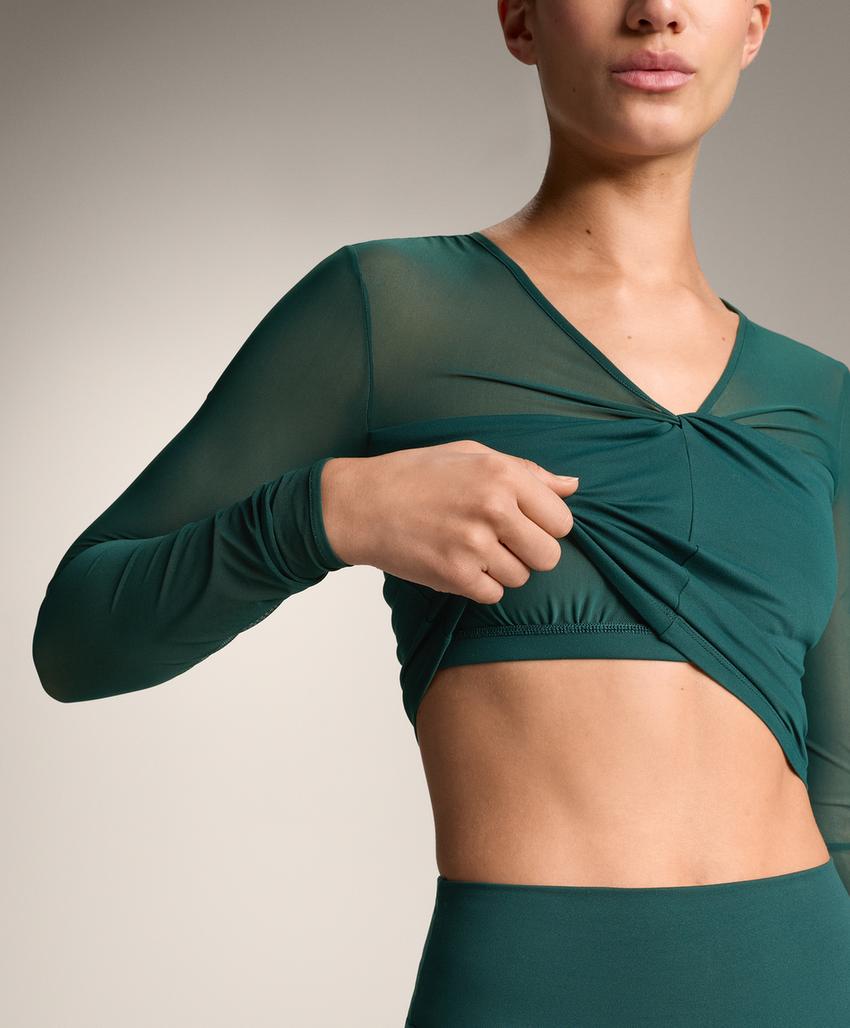 Топ с длинными рукавами и сетчатыми вставками comfortlux