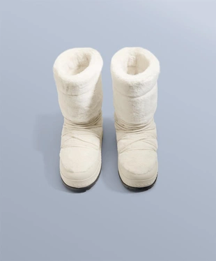 Фирменные ботинки на шнуровке из технического искусственного меха- Заказать в России