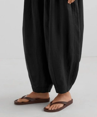 100% LINEN BALLOON TROUSERS- Заказать в России
