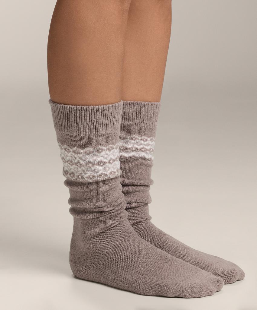 Носки длинные с жаккардовым узором, 2 пары