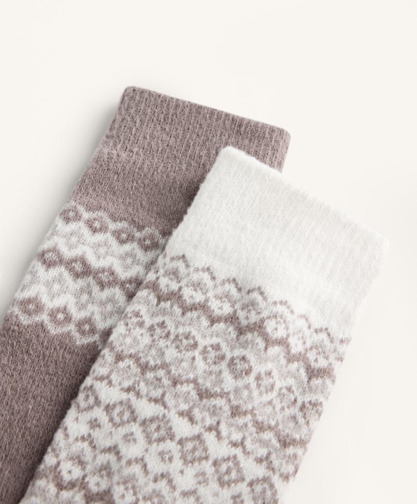 Носки длинные с жаккардовым узором, 2 пары