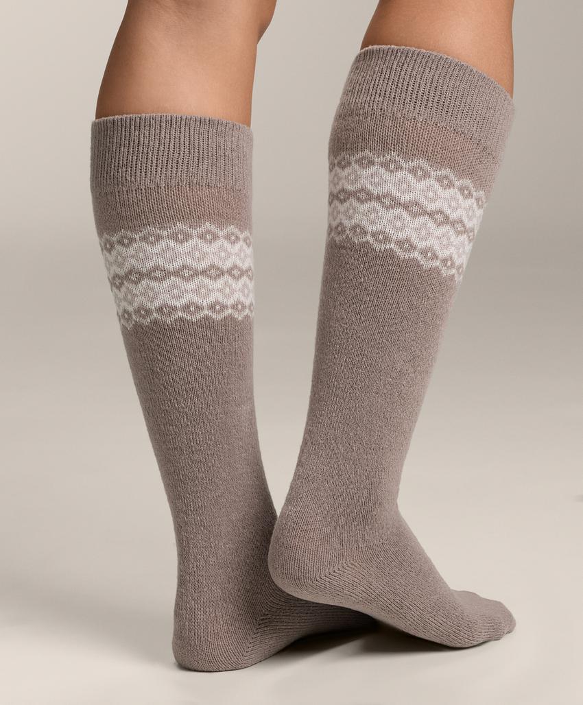 Носки длинные с жаккардовым узором, 2 пары