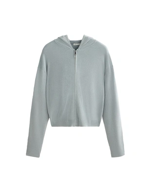 HOODED RIB-KNIT JACKET- Заказать в России