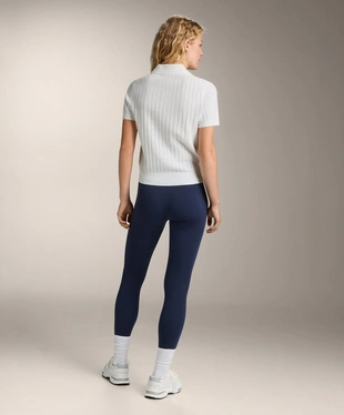 Поло из вязаного полотна с узором ажурной вязки- Заказать в России