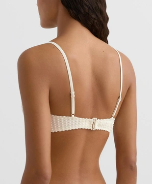 Треугольный бюстье-бикини с объемным узором крючком- Заказать в России