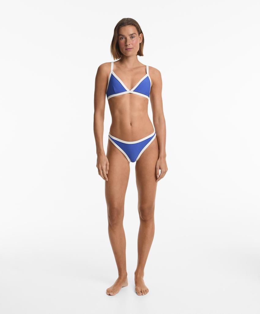 Трусики-бикини классического кроя с контрастной отделкой