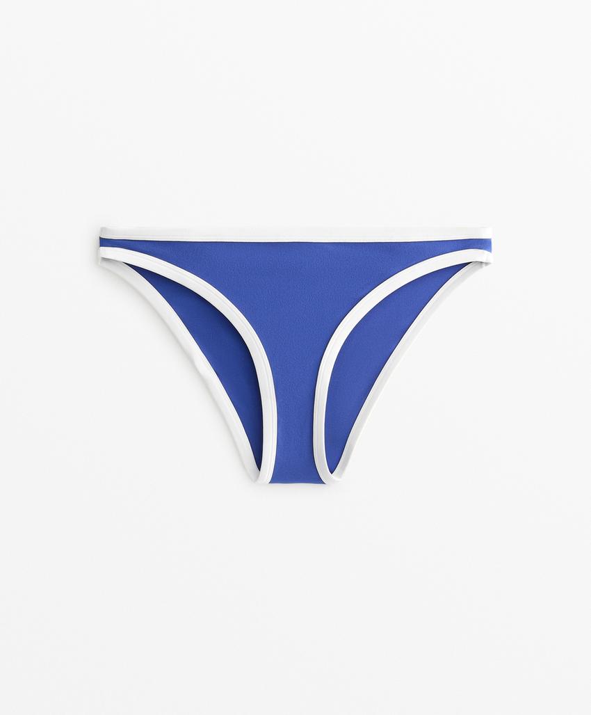 Трусики-бикини классического кроя с контрастной отделкой