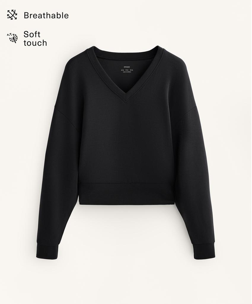 Свитшот с v-образным вырезом и приталенной талией из мягкого модала