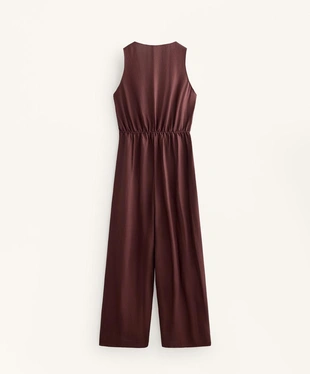 WRAP TROUSER JUMPSUIT WITH LINEN- Заказать в России