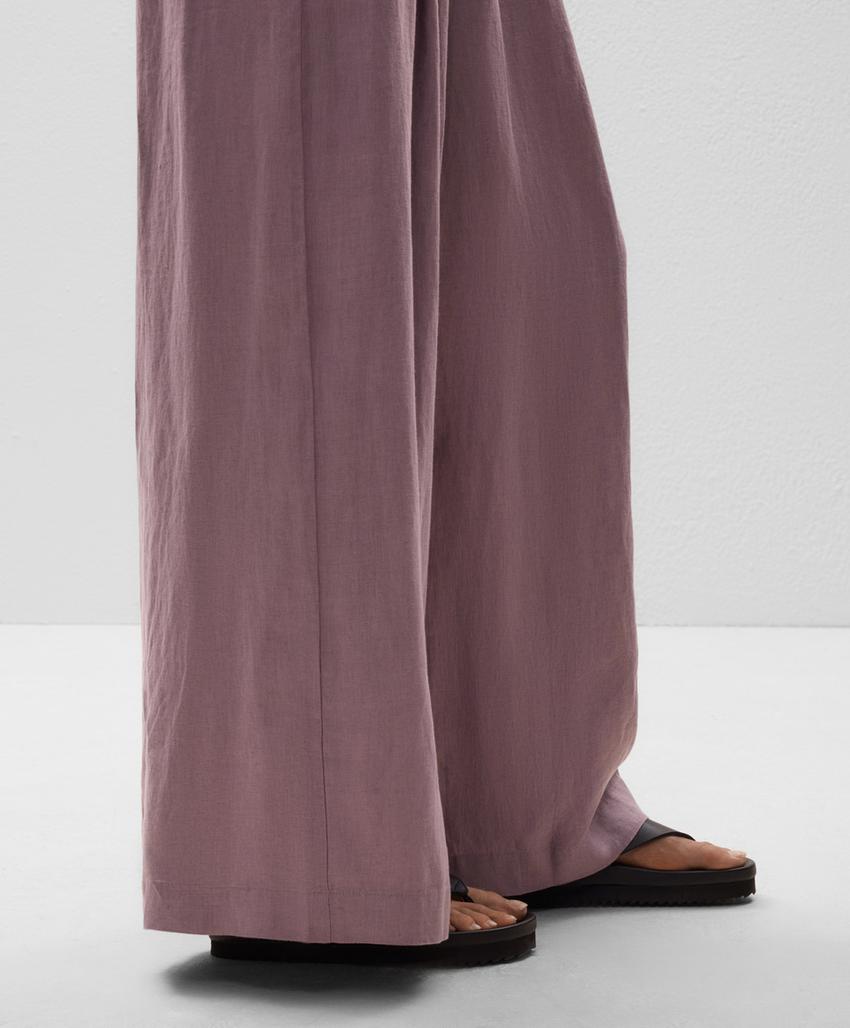 Широкие льняные брюки из 100% льна