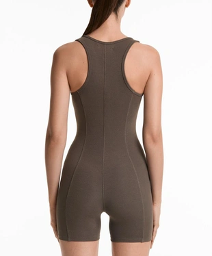 Шорт-комбинезон из хлопкового микса с тяжелой рифленой тканью- Заказать в России