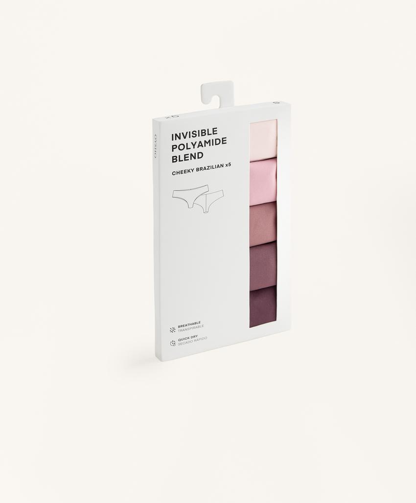 5 бразильских трусиков из полиамида, невидимых под одеждой