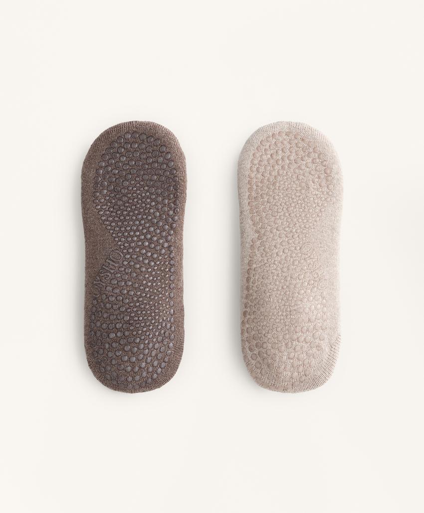 2 пары носков из хлопка и силикона для йоги и пилатеса с перекрестными ремешками