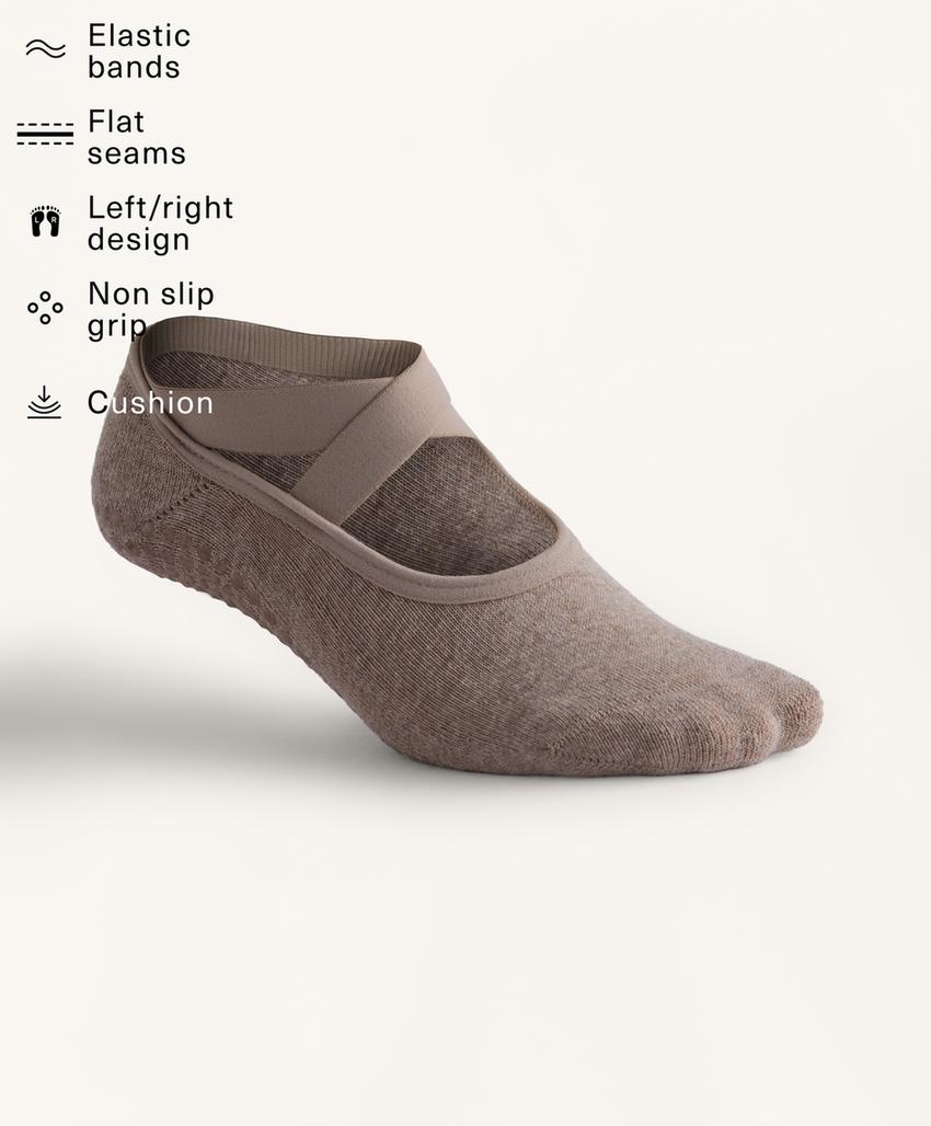 2 пары носков из хлопка и силикона для йоги и пилатеса с перекрестными ремешками