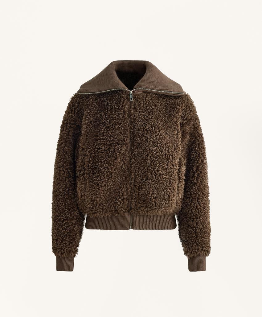 Текстурированная куртка из искусственного меха